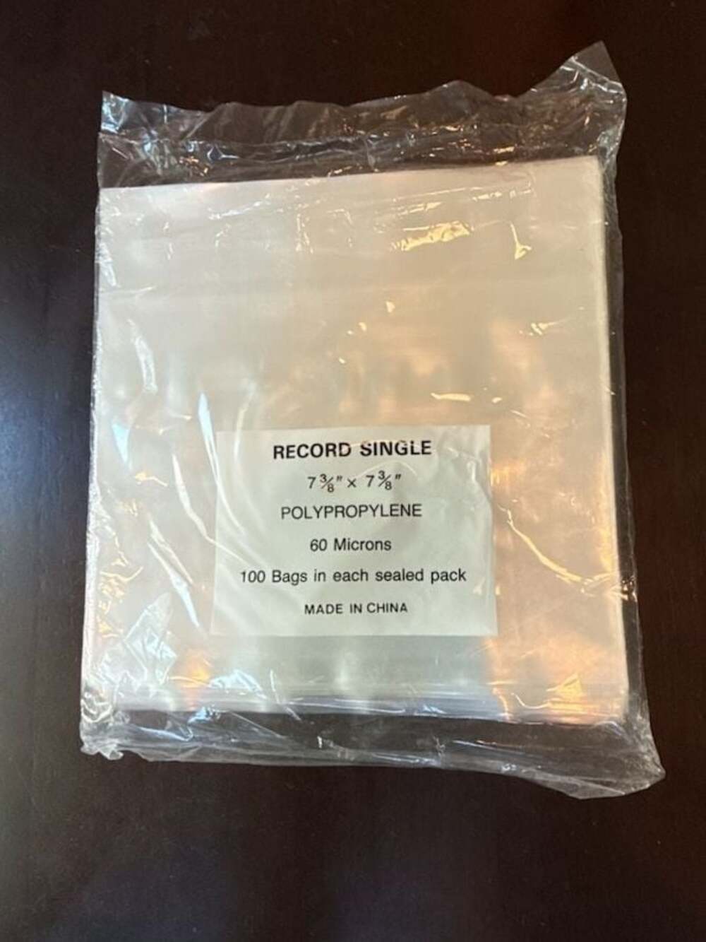 100 Count Record Single 7 3/8" x 7 3/8" Polypropylene Vinyl Sleeves, Sealed